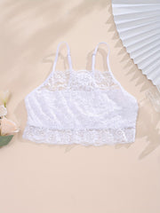 Lace Stitching Cami Lounge Top Sexy Trim Hollow Out Top
