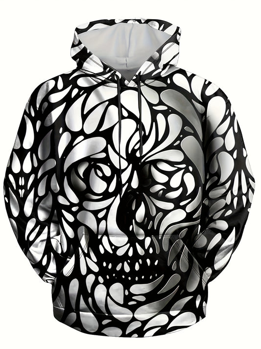 Abstract Skull 3d Print Hoodies For Men Graphic Hoodie