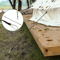 Multifunctional Elastic Rope w/ Mountaineering Hook - Camping Tent Accessory