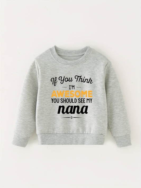 Nana Letter Print Baby Sweatshirt Long Sleeve Sports Pullover