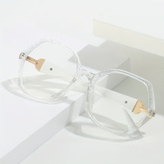 Geometric TR90 Clear Lens Glasses Anti Light for Men Women