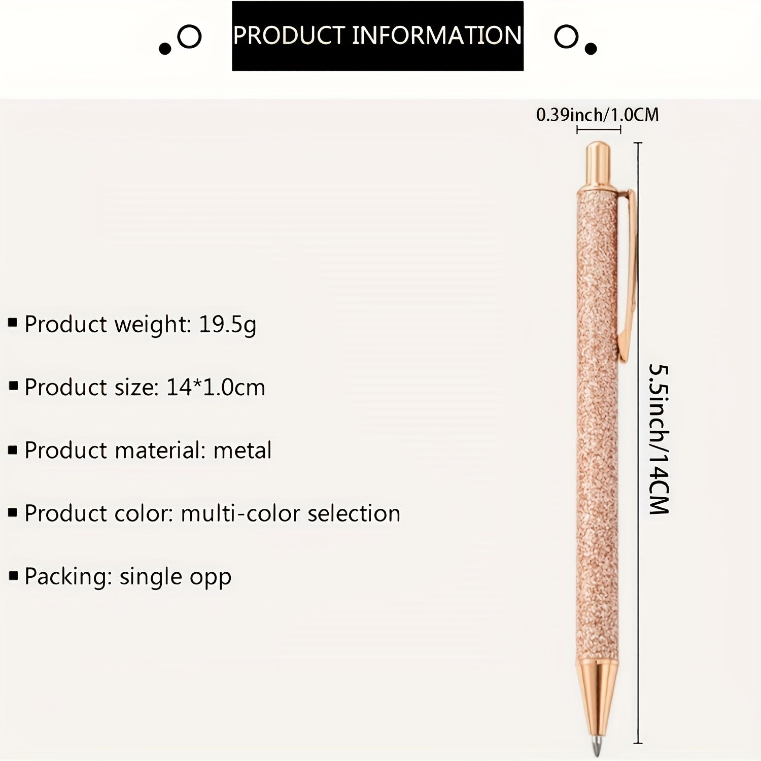 10pcs Metal Ballpoint Pen Retractable for School Office Writing