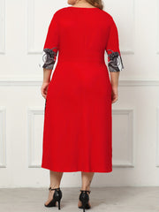  Casual Dress Women's Plus Graphic Print Midi Dress