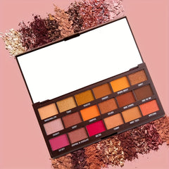 18-Color Chocolate Eyeshadow Palette Matte Glitter Shimmer Metallic Satin Finish