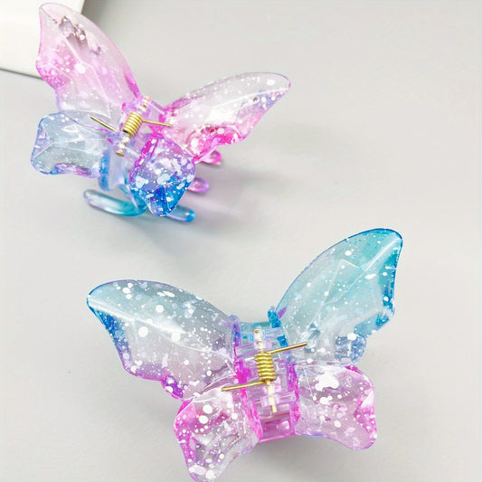 Gradient Butterfly Shaped Hair Claw Sweet Hair Claw Nonslip Ponytail Holder