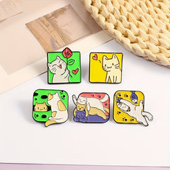Caffey Cat Breast Pins for Girls Cute Cartoon Animal
