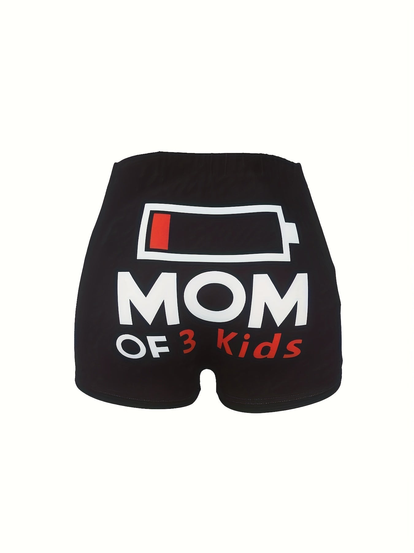  Sexy Shorts Women's Plus Slogan Print High Rise Stretch Shorts