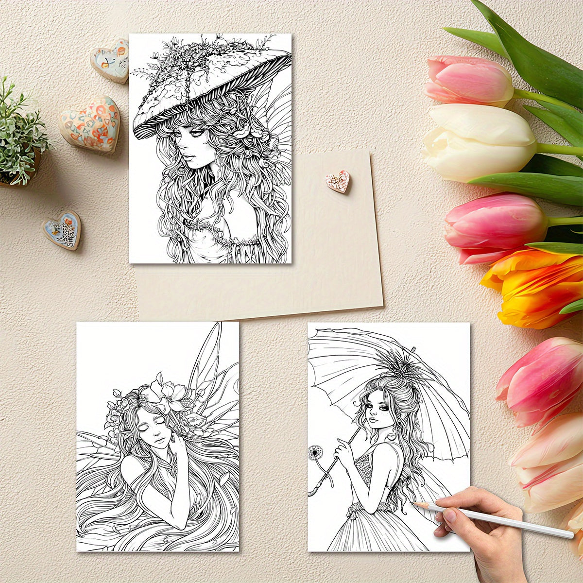 Spring Fairy Coloring Book - Ideal Gift for Adults - Valentine's, Christmas