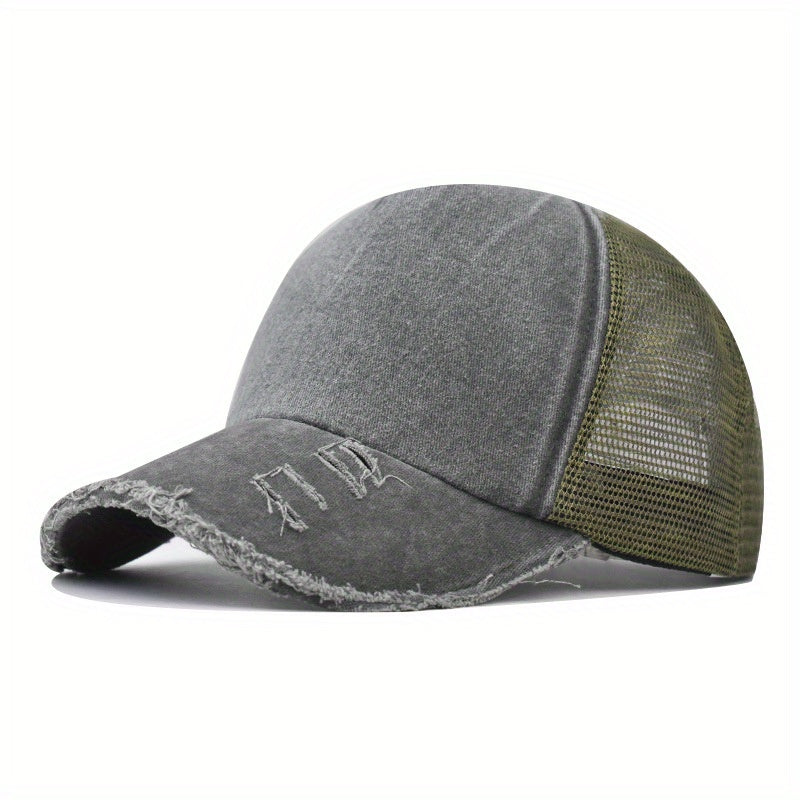 Unisex Ripped Baseball Cap Washed Street Wear Peaked Hat