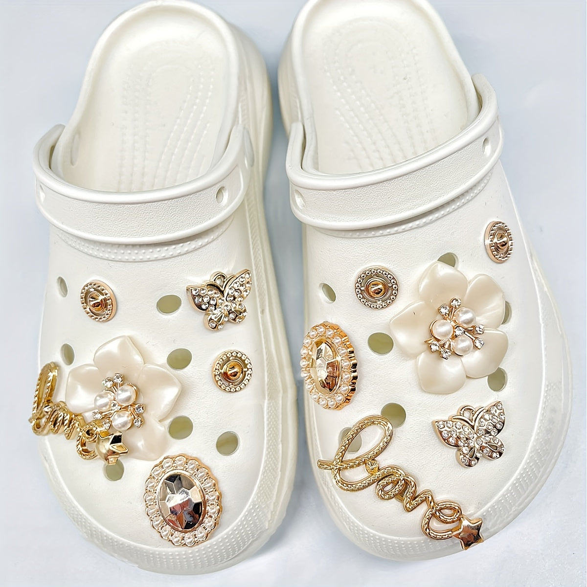 Camellia Shaped Bling Shoes Charms For Clog
