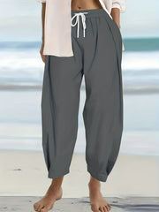  High Rise Harem Trousers With Pockets