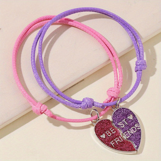 2pcs Kids Heart Bracelet, Children's Accessories