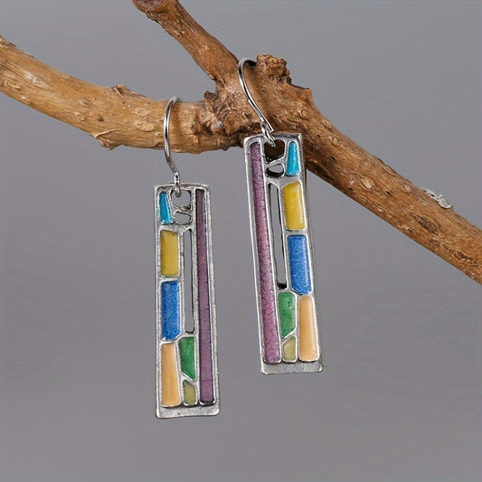 Vintage Carved Pattern Drop Dangle Earrings