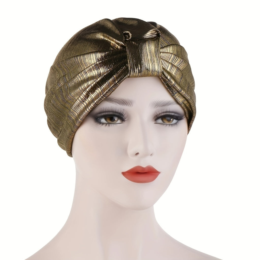 Elegant Laser Hot Stamping Turban Cap for Women