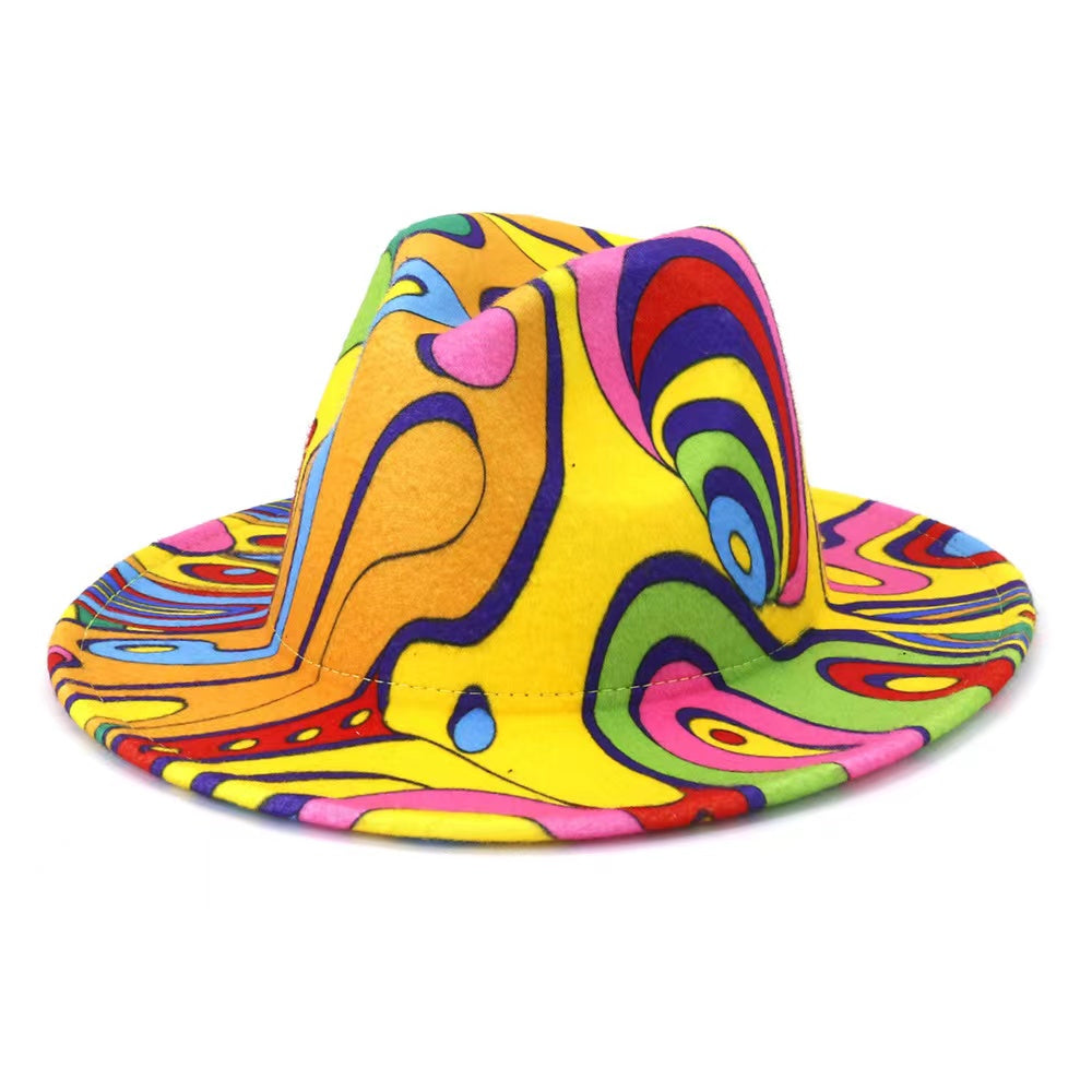 Graffiti Fedora Sun Hat Jazz Hat British Style Top Hat