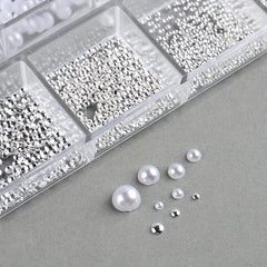 Flat Back Nail Pearl Beads Caviar Bead Nail Art Charms Decor