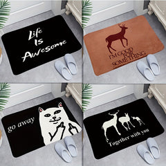 Fluffy Front Door Faux Fur Welcome Mat Non-Slip Machine Washable
