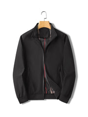 Men's Stand Collar Zip Sports Jacket with Pockets