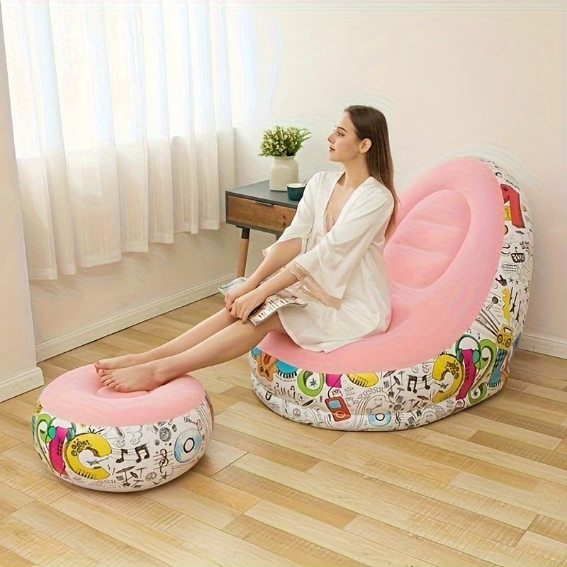 Fashionable Inflatable Leisure Sofa Chairs Set with Footstools