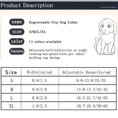 Reflective Dog Collar Night Walking Soft Comfortable Durable Buckle