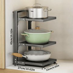 Adjustable Pot & Pan Organizer Rack for Cabinet Storage