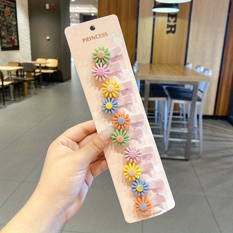 10pcs Girls Cartoon Hair Clips School Party Accessories