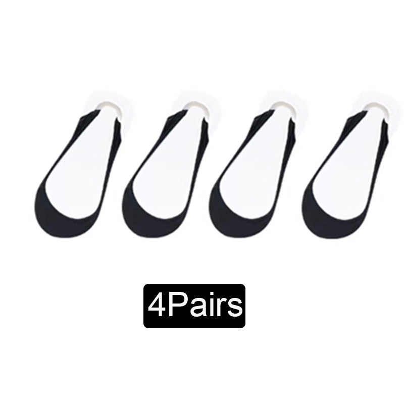 4 Pairs Half Palm Slingback Socks Hollow Out High Heels Socks Women's Stockings