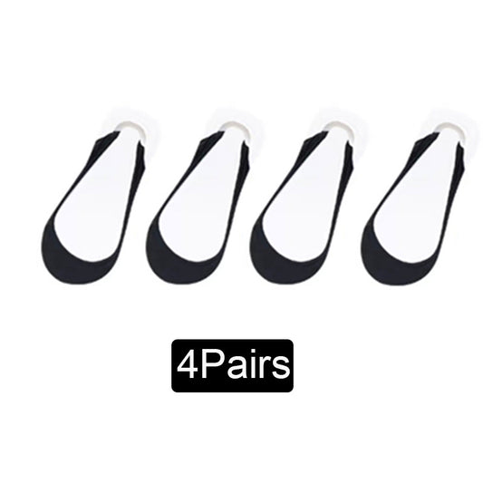 4 Pairs Half Palm Slingback Socks Hollow Out High Heels Socks Women's Stockings