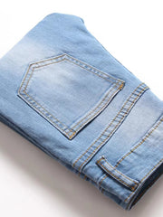 Boys Ripped Denim Jeans Long Straight Pants