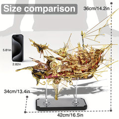 Piececool Nine Heavens 3D Metal Puzzle Kit Burgundy Yellow