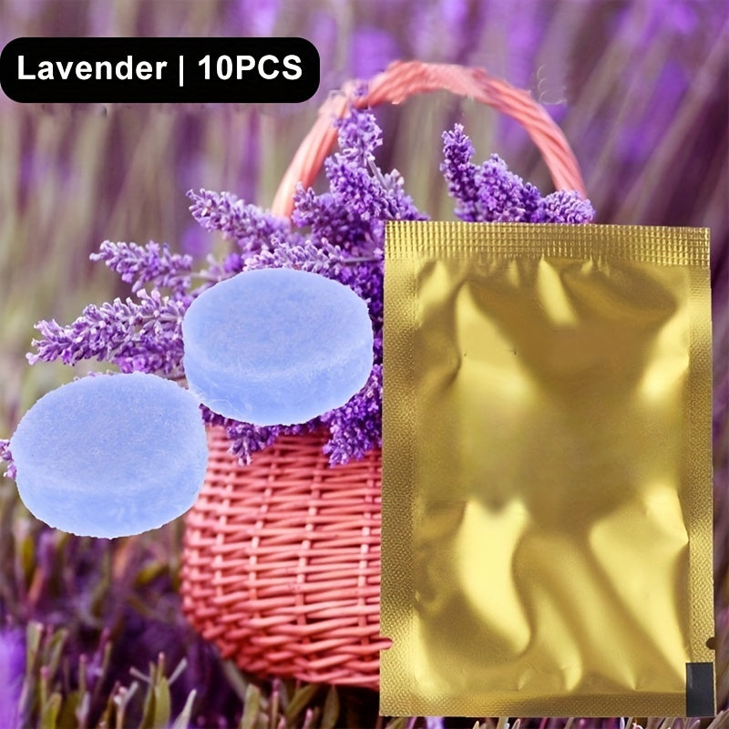 10pcs Car Air Freshener Tablets 5 Scents Lavender Lemon Ocean Peach Cologne