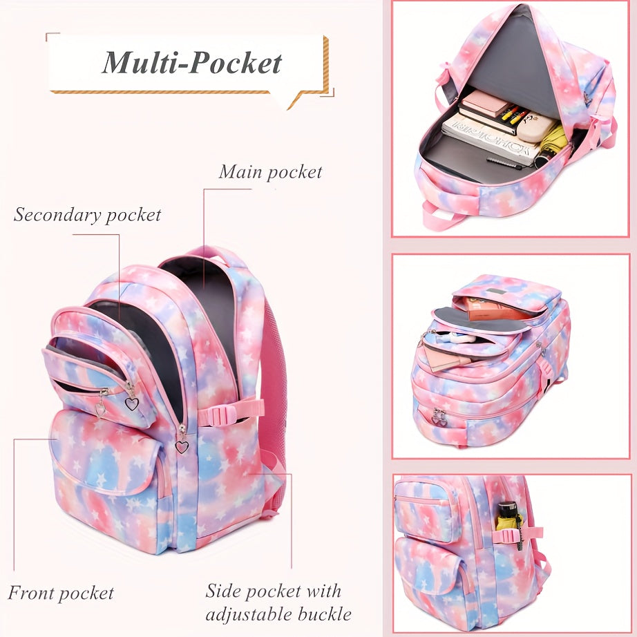 3pcs School Students Backpack Set Handheld Box Teen Girls School Bag Set