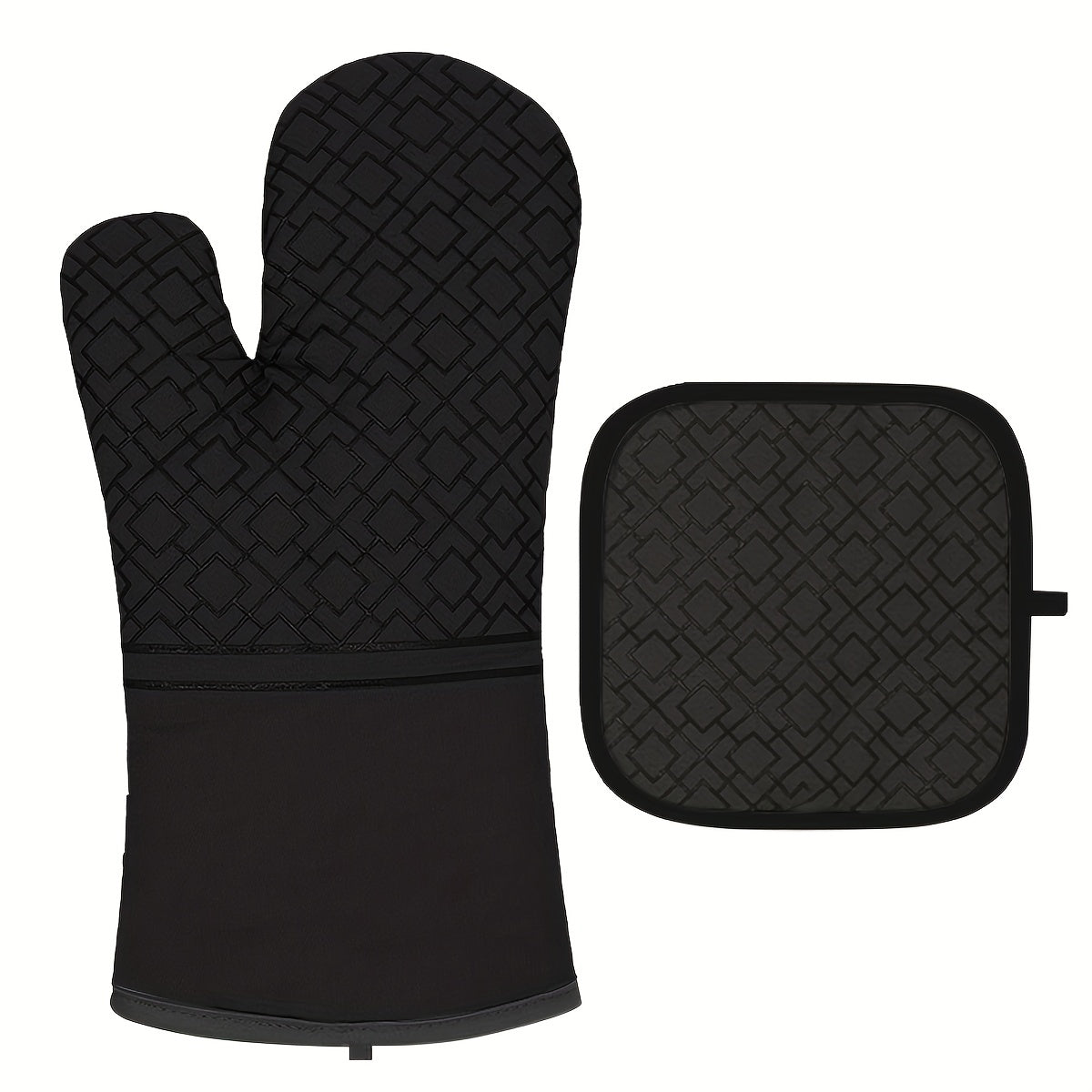 2 Colorful Printed Cotton Oven Mitts, Heat Resistant & Non Slip Grip