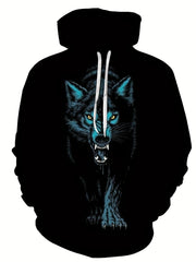 Wolves 3D Print Hoodies for Men Graphic Hoodie with Kangaroo Pocket