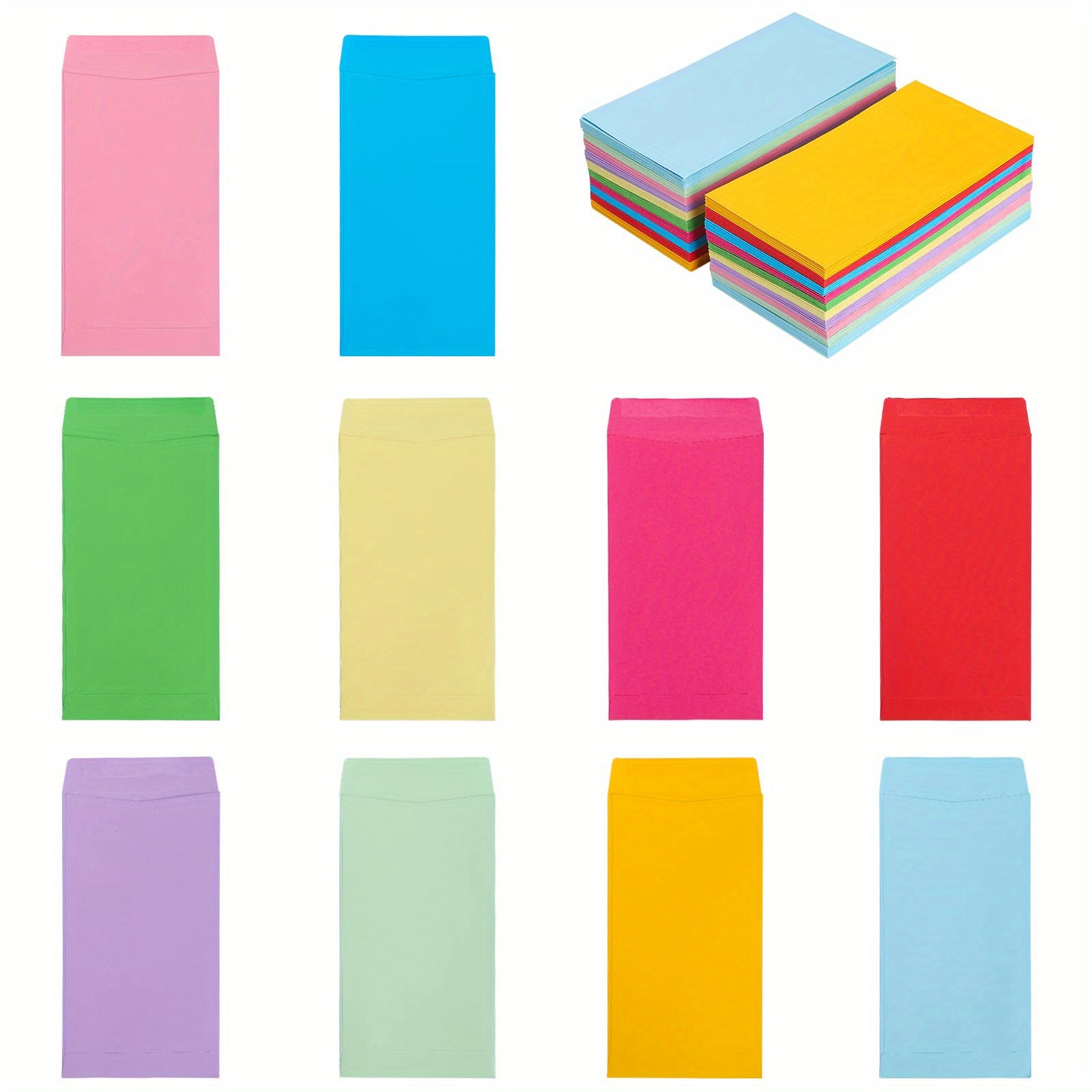 100 Pack Colored Cash Envelopes Money Saving Budgeting