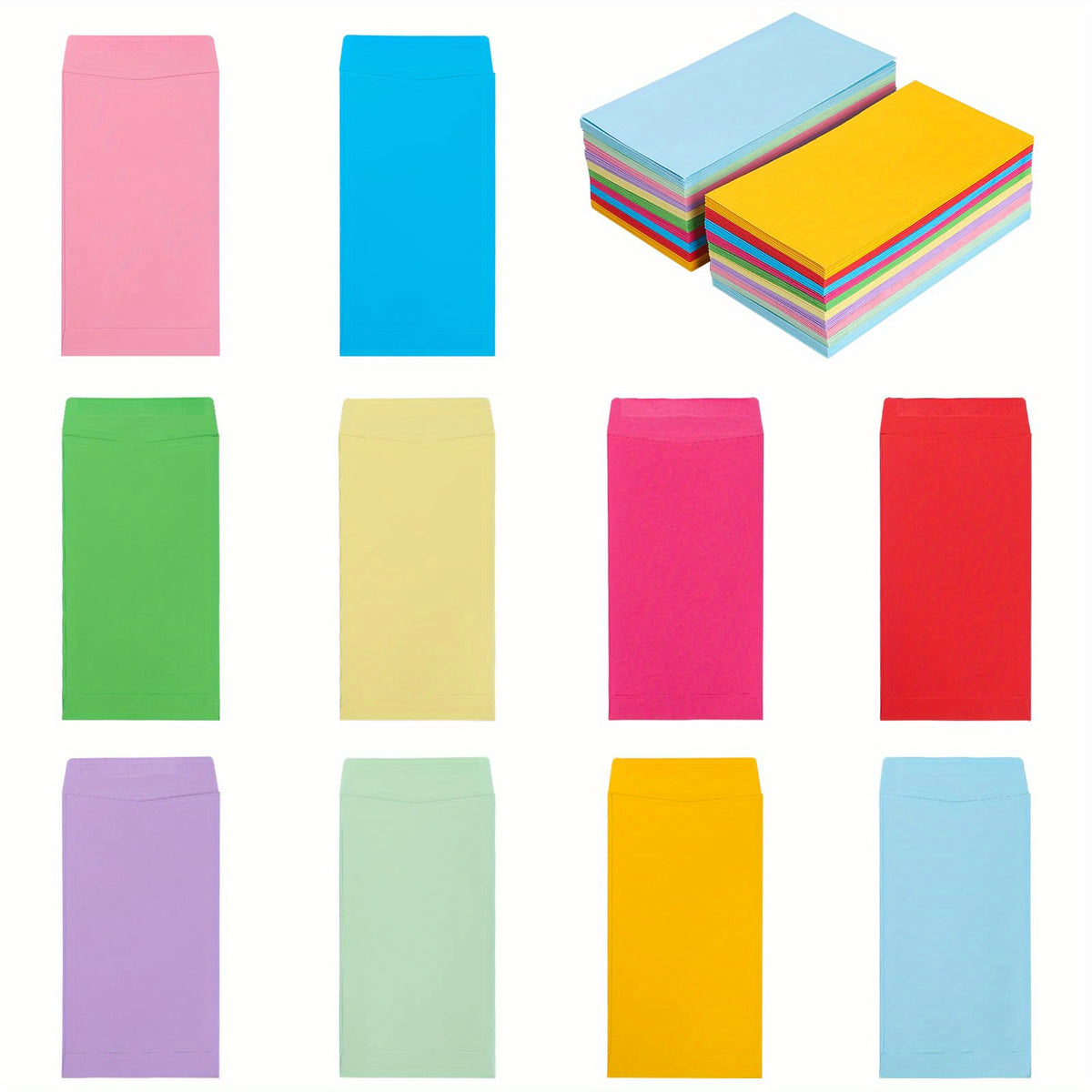 100 Pack Colored Cash Envelopes Money Saving Budgeting