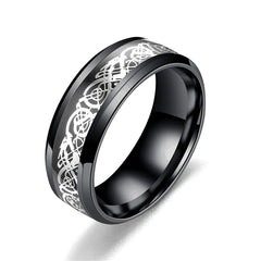 Dragon Pattern Titanium Steel Rings for Couples