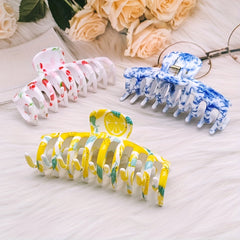 3pcs Printed Hair Claw Large Shark Claw Ponytail Holder Hair Accessories