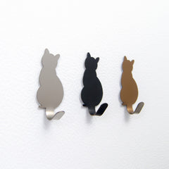 2pcs Stainless Steel Cat Shape Strong Viscose Anti Rust Hook