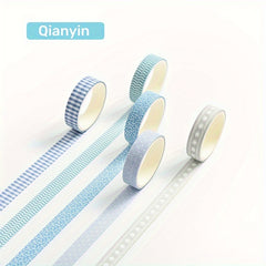 5 Rolls Washi Tape Set Decorative Scrapbook Tape 10mm Wide Colorful Style