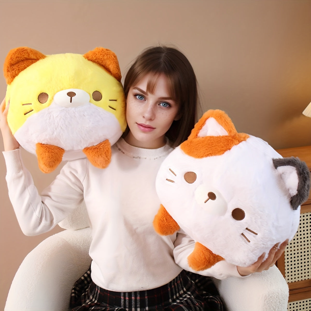 Soft Round Cat Dumpling Plush Toy Pillow Doll Home Decoration