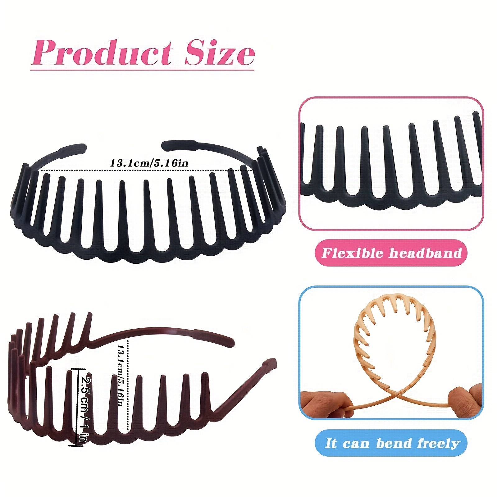 Solid Teeth Hair Band Headband Nonslip Hair Band For Skincare