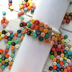 300pcs Round Letter Beads Acrylic Alphabet Number Beads For DIY Jewelry Making