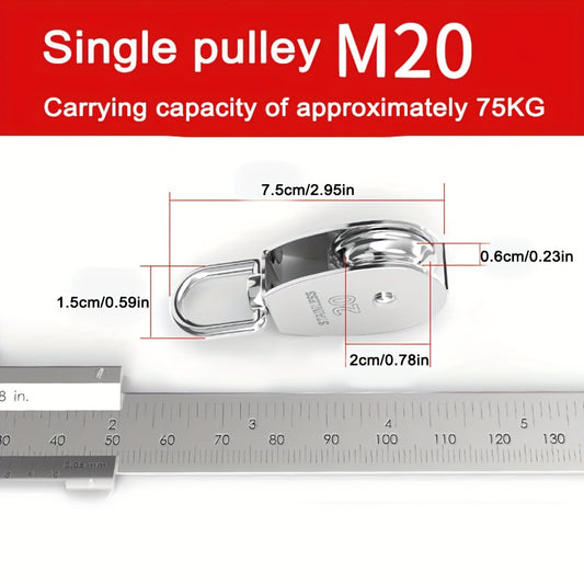 304 Stainless Steel Lifting Pulley Fixed Pulley Single/Double Wheel Hook Tool