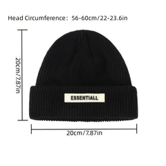 Men's Winter Knit Cuff Beanie Hat Hip Hop Warm Cap Ski Casual
