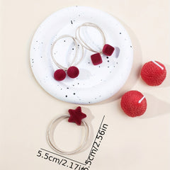 3pcs Cherry Hair Tie Scrunchie Rubber Band Head Rope Women's High Ponytail