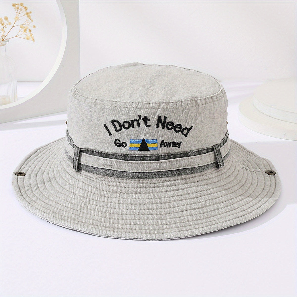 Wide Brim Denim Bucket Hat for Outdoor Sports Unisex