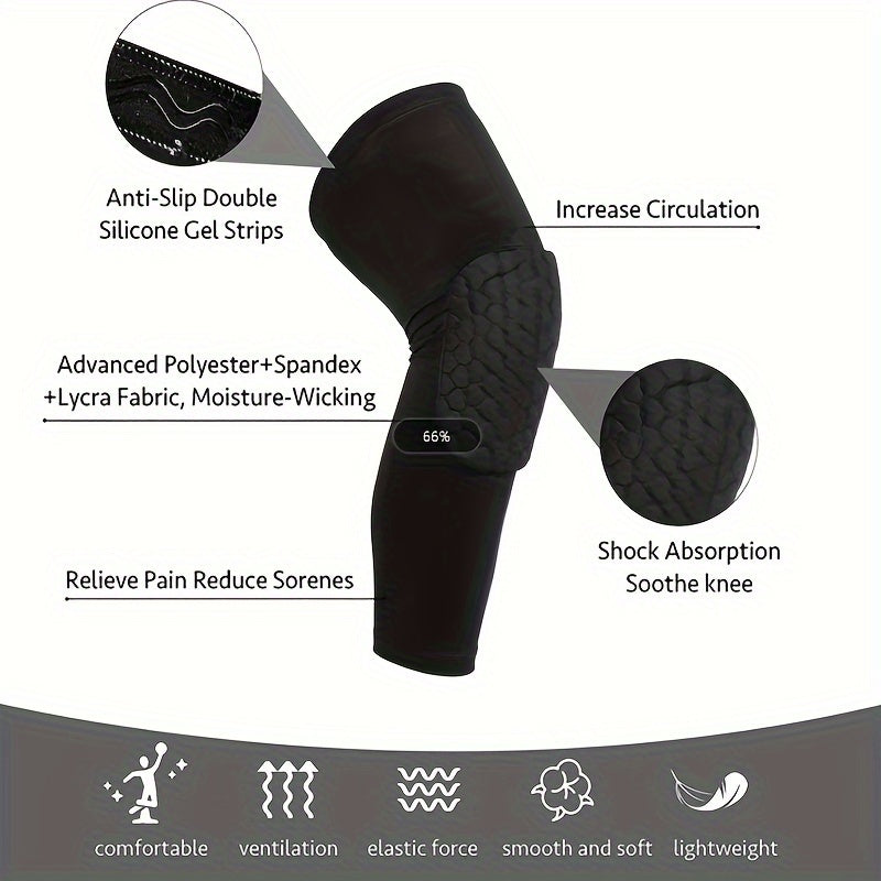 2pcs Honeycomb Knee Pads High Elastic Leg Guards