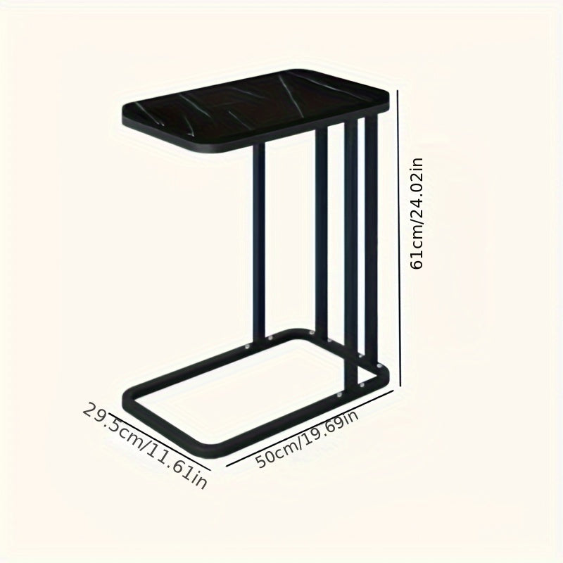 C Shaped Side Table for Living Room Round Table