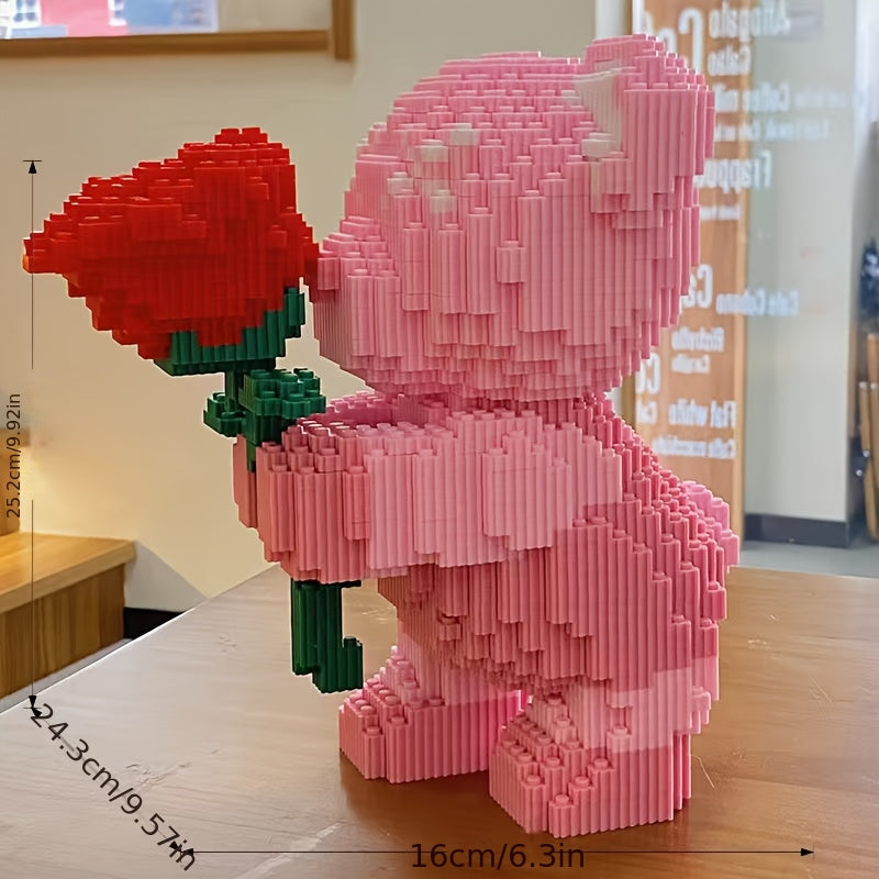 1000pcs Flower Bear Building Blocks Puzzle Set Educational Toy